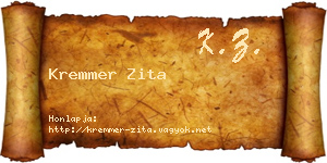 Kremmer Zita névjegykártya